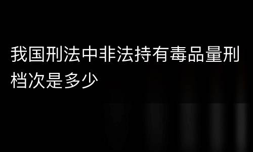 我国刑法中非法持有毒品量刑档次是多少