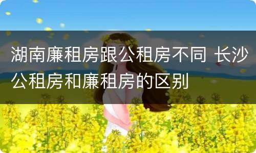 湖南廉租房跟公租房不同 长沙公租房和廉租房的区别