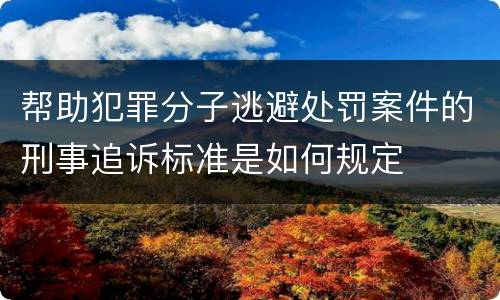 帮助犯罪分子逃避处罚案件的刑事追诉标准是如何规定