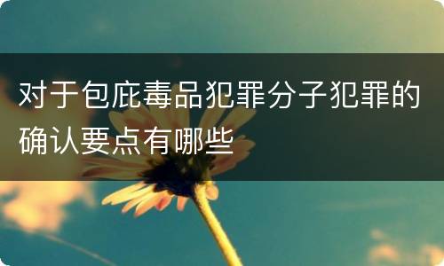 对于包庇毒品犯罪分子犯罪的确认要点有哪些