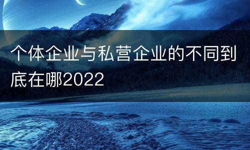 个体企业与私营企业的不同到底在哪2022
