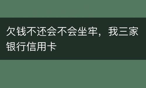 欠钱不还会不会坐牢，我三家银行信用卡