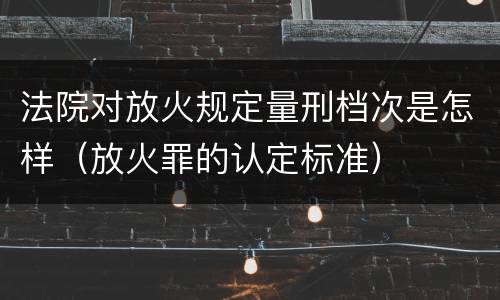 法院对放火规定量刑档次是怎样（放火罪的认定标准）
