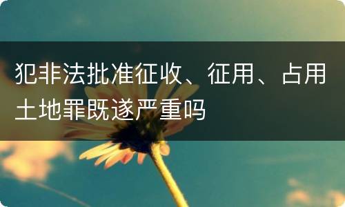 犯非法批准征收、征用、占用土地罪既遂严重吗