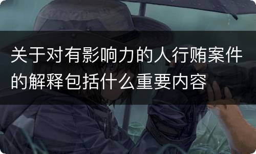 关于对有影响力的人行贿案件的解释包括什么重要内容
