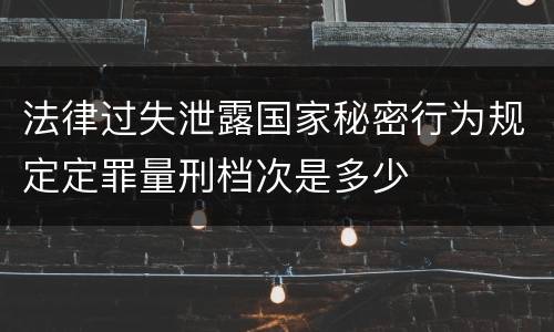 法律过失泄露国家秘密行为规定定罪量刑档次是多少