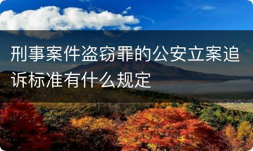 刑事案件盗窃罪的公安立案追诉标准有什么规定