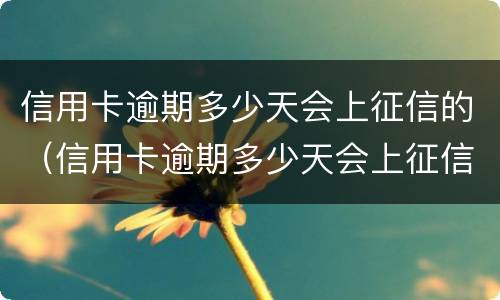 信用卡逾期多少天会上征信的（信用卡逾期多少天会上征信的记录）
