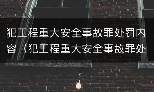 犯工程重大安全事故罪处罚内容（犯工程重大安全事故罪处罚内容是什么）