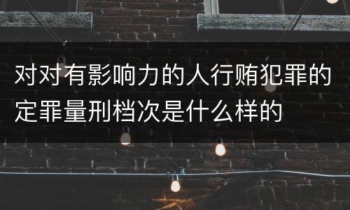 对对有影响力的人行贿犯罪的定罪量刑档次是什么样的