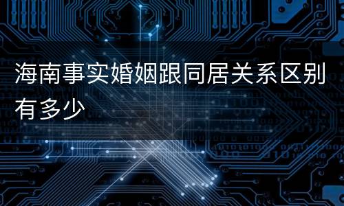 海南事实婚姻跟同居关系区别有多少
