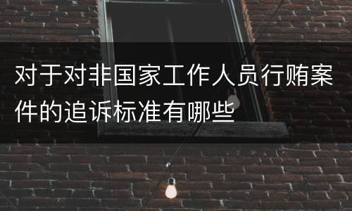 对于对非国家工作人员行贿案件的追诉标准有哪些