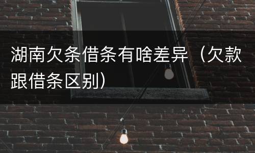 湖南欠条借条有啥差异（欠款跟借条区别）