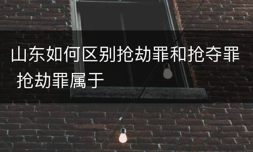 山东如何区别抢劫罪和抢夺罪 抢劫罪属于