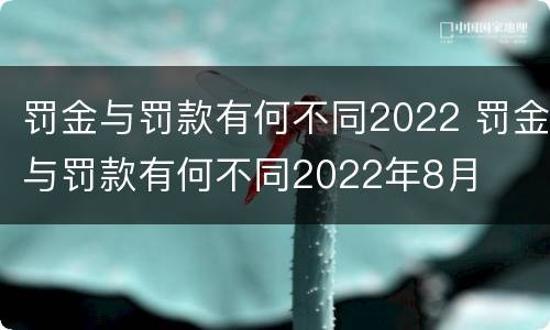 罚金与罚款有何不同2022 罚金与罚款有何不同2022年8月