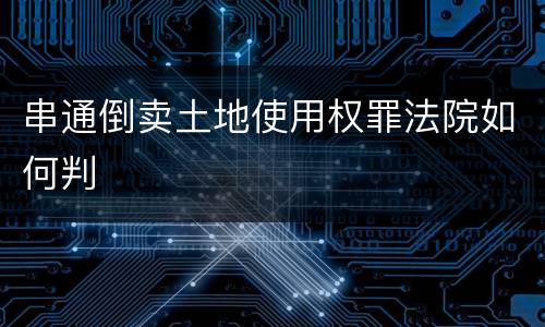 串通倒卖土地使用权罪法院如何判