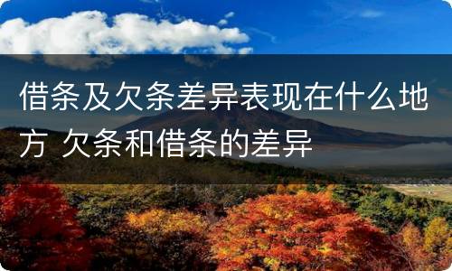 借条及欠条差异表现在什么地方 欠条和借条的差异