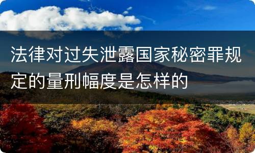 法律对过失泄露国家秘密罪规定的量刑幅度是怎样的