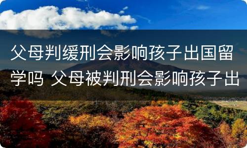 父母判缓刑会影响孩子出国留学吗 父母被判刑会影响孩子出国留学吗