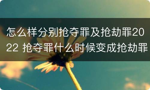 怎么样分别抢夺罪及抢劫罪2022 抢夺罪什么时候变成抢劫罪
