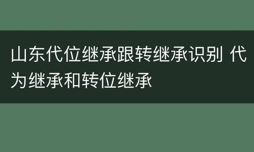 山东代位继承跟转继承识别 代为继承和转位继承