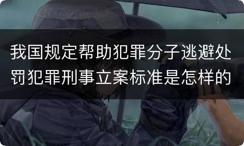 我国规定帮助犯罪分子逃避处罚犯罪刑事立案标准是怎样的