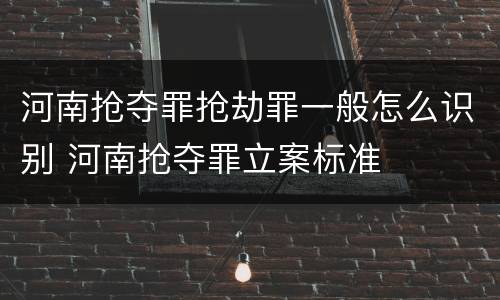 河南抢夺罪抢劫罪一般怎么识别 河南抢夺罪立案标准