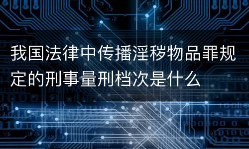 我国法律中传播淫秽物品罪规定的刑事量刑档次是什么