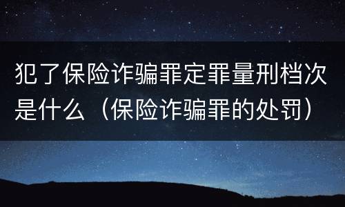 犯了保险诈骗罪定罪量刑档次是什么（保险诈骗罪的处罚）