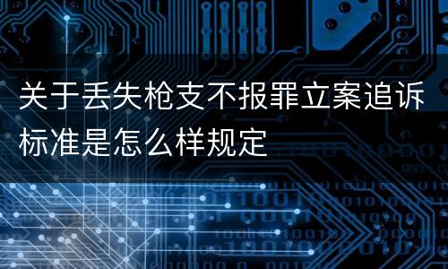 关于丢失枪支不报罪立案追诉标准是怎么样规定