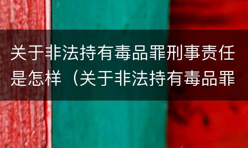 关于非法持有毒品罪刑事责任是怎样（关于非法持有毒品罪刑事责任是怎样规定的）