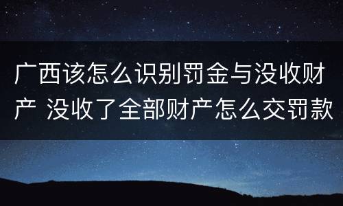 广西该怎么识别罚金与没收财产 没收了全部财产怎么交罚款