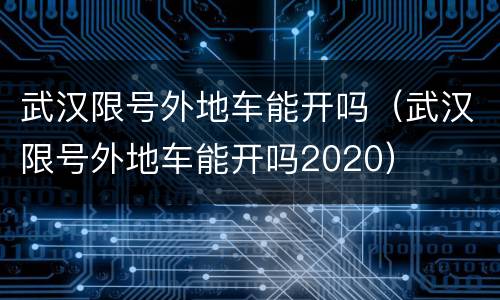 武汉限号外地车能开吗（武汉限号外地车能开吗2020）