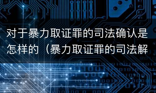 对于暴力取证罪的司法确认是怎样的（暴力取证罪的司法解释）