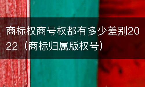 商标权商号权都有多少差别2022（商标归属版权号）
