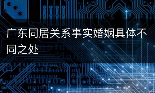 广东同居关系事实婚姻具体不同之处
