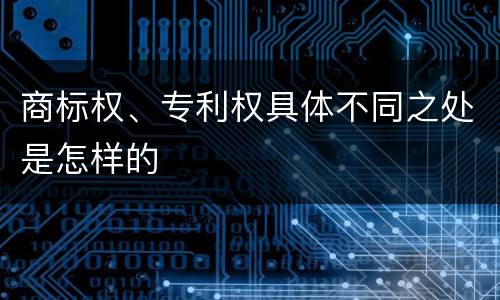 商标权、专利权具体不同之处是怎样的