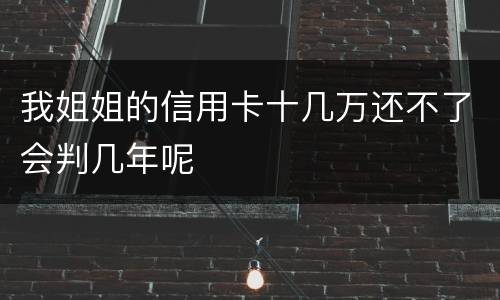 我姐姐的信用卡十几万还不了会判几年呢