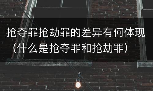 抢夺罪抢劫罪的差异有何体现（什么是抢夺罪和抢劫罪）