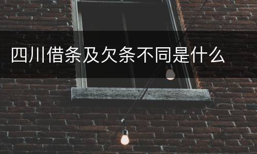 四川借条及欠条不同是什么