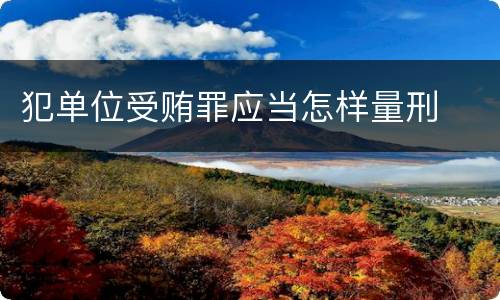 犯单位受贿罪应当怎样量刑