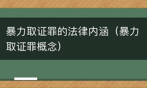 暴力取证罪的法律内涵（暴力取证罪概念）