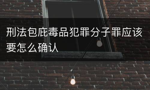 刑法包庇毒品犯罪分子罪应该要怎么确认