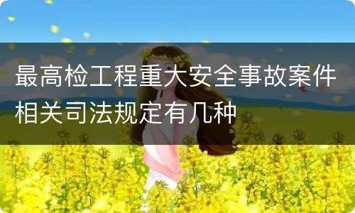 最高检工程重大安全事故案件相关司法规定有几种