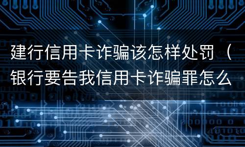 建行信用卡诈骗该怎样处罚（银行要告我信用卡诈骗罪怎么办）