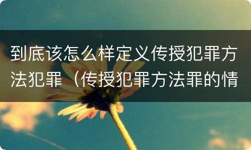 到底该怎么样定义传授犯罪方法犯罪（传授犯罪方法罪的情节认定）
