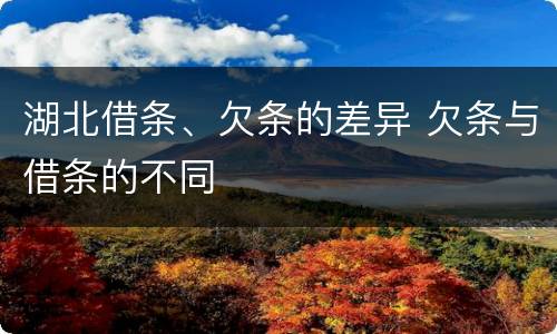 湖北借条、欠条的差异 欠条与借条的不同