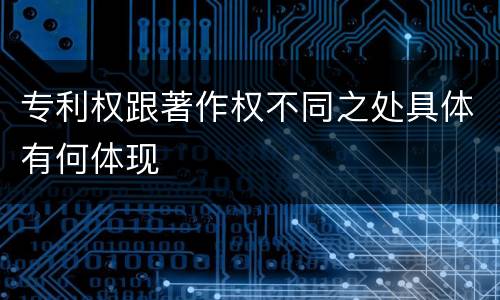 专利权跟著作权不同之处具体有何体现