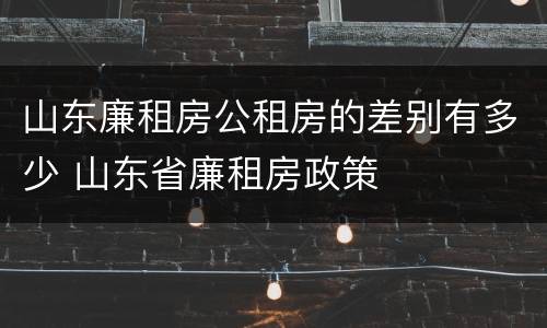 山东廉租房公租房的差别有多少 山东省廉租房政策