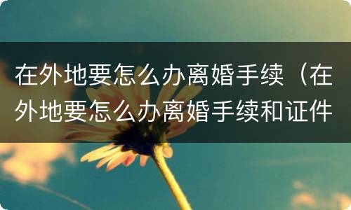 在外地要怎么办离婚手续（在外地要怎么办离婚手续和证件）